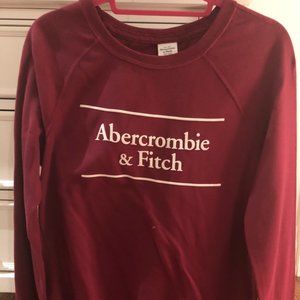 Maroon Abercrombie & Fitch pullover, white writing